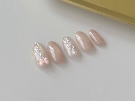 ピンクベージュマグネットリボン