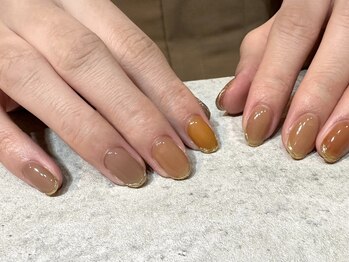 デューネイルスタジオ(dew nail studio)/シアーブラウン先端ミラー