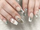 海外ネイル×ミラーアート
