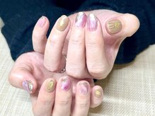 アンドミーネイル 蒲田(&me.nail)/マーブル ニュアンス ミラー 