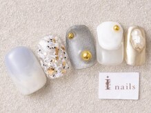 アイネイルズ 三宮店(I nails)/ちぐはぐぷっくりゴールド