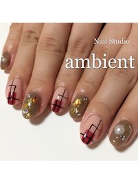 秋ネイル☆ブロックネイル