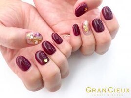 ボルドー×ラメホログラム