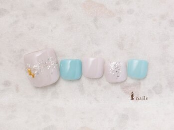 アイネイルズ 横浜EAST店(I-nails)/夏ラメフットネイル