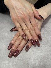 クリスタルネイル ゆめタウン夢彩都(CRYSTAL NAIL)/マグネット×ミラーネイル