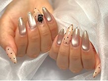 ボタネイル 近鉄八尾駅前店(BOTA NAIL)/ガラスフレンチ/リボン/バラ