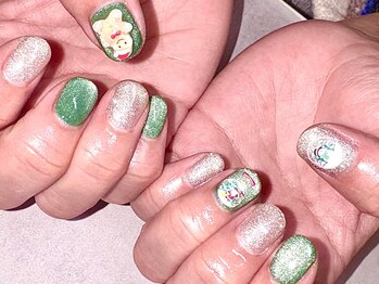 スノードームジェルネイル♪