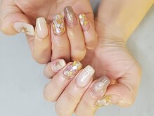 ケー フレーバー ネイル(K flavor nail)/シェル埋め込み　太陽　月