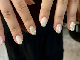 ホワイトツイードネイル