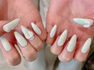 ホワイトオーロラネイル