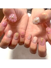 ぷっくりフラワーネイル