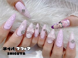 推しネイル/千鳥格子/渋谷ネイル