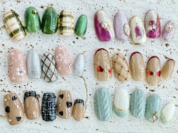 ネイルアンドアイラッシュ グレース 川西店(nail&eyelash Grace)の写真/丁寧なオフ付★旬で可愛いデザインがたくさん!!高品質ジェルを使っているのででモチも抜群です♪