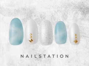 ネイルステーション アトレ四谷店(NAIL STATION)/涼しげシアーネイル／パラジェル