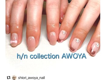 アオヤ(h/n collection AWOYA)/ガーリーアシンメトリーネイル♪