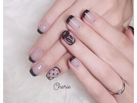 黒フレンチ/リボン