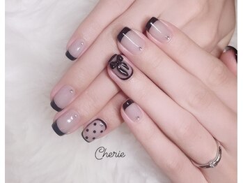 シェリエ(Cherie)/黒フレンチ/リボン