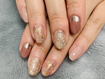 ダブルネイル(Double Nail)/【ほり】DC5番☆大理石×ミラー