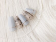 ヴァンネイル(VINGT NAIL nail&eye beauty)/透け感おしゃれチェックネイル