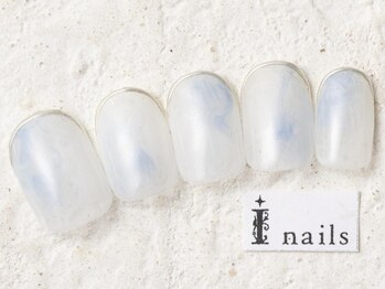 アイネイルズ 新宿店(I nails)/ブルーもやもやシンプル7480円