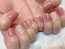 アンジュネイル(Angenail)/ふんわり手書きフラワーネイル