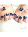 ネイビー/ニュアンスネイル