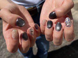 ブラックマグネットネイル
