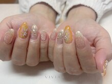ヴィヴィアン ネイル(Vivian nail)/フラワーアート　イエロー