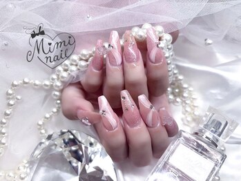 ミミネイル(Mimi nail)/ピンクリボンネイル