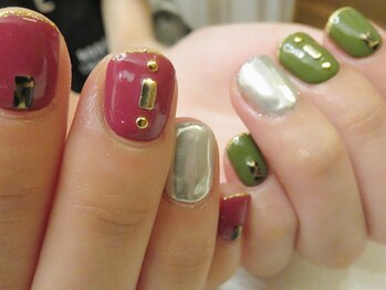 トゥデイム(TODAY'm)/ミラーネイル&秋色ネイル