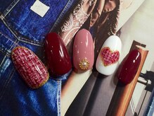 ネイル ナテュール 平塚店(Nail Nature)/ハートのツイード柄ネイル☆
