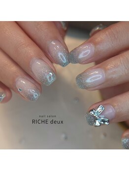 リッシュ ドゥ(RICHE deux)/水色ラメグラネイル