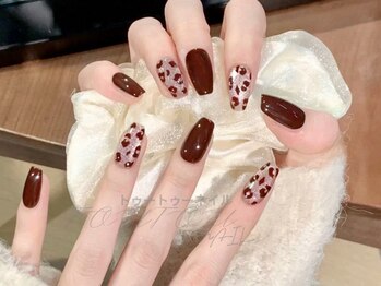 ボルドーxレオパードネイル