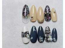 コエネイル 大橋店(Koe nail)/黒・ツイードネイル