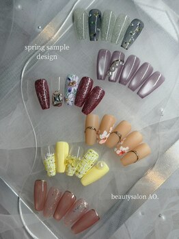 アオ(AO)の写真/【定額ネイル￥6600～】季節や流行を取り入れたデザインで何度も眺めたくなる指先に！ベーシックも個性派も
