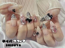 ネイルマフィア 渋谷(NAIL MAFIA)/ツイード/チークネイル/ワンホン