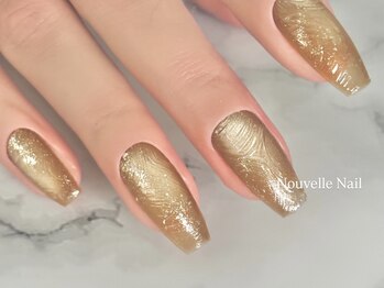 ヌーベルネイル(Nouvelle Nail)/ハケ跡×マグネットネイル