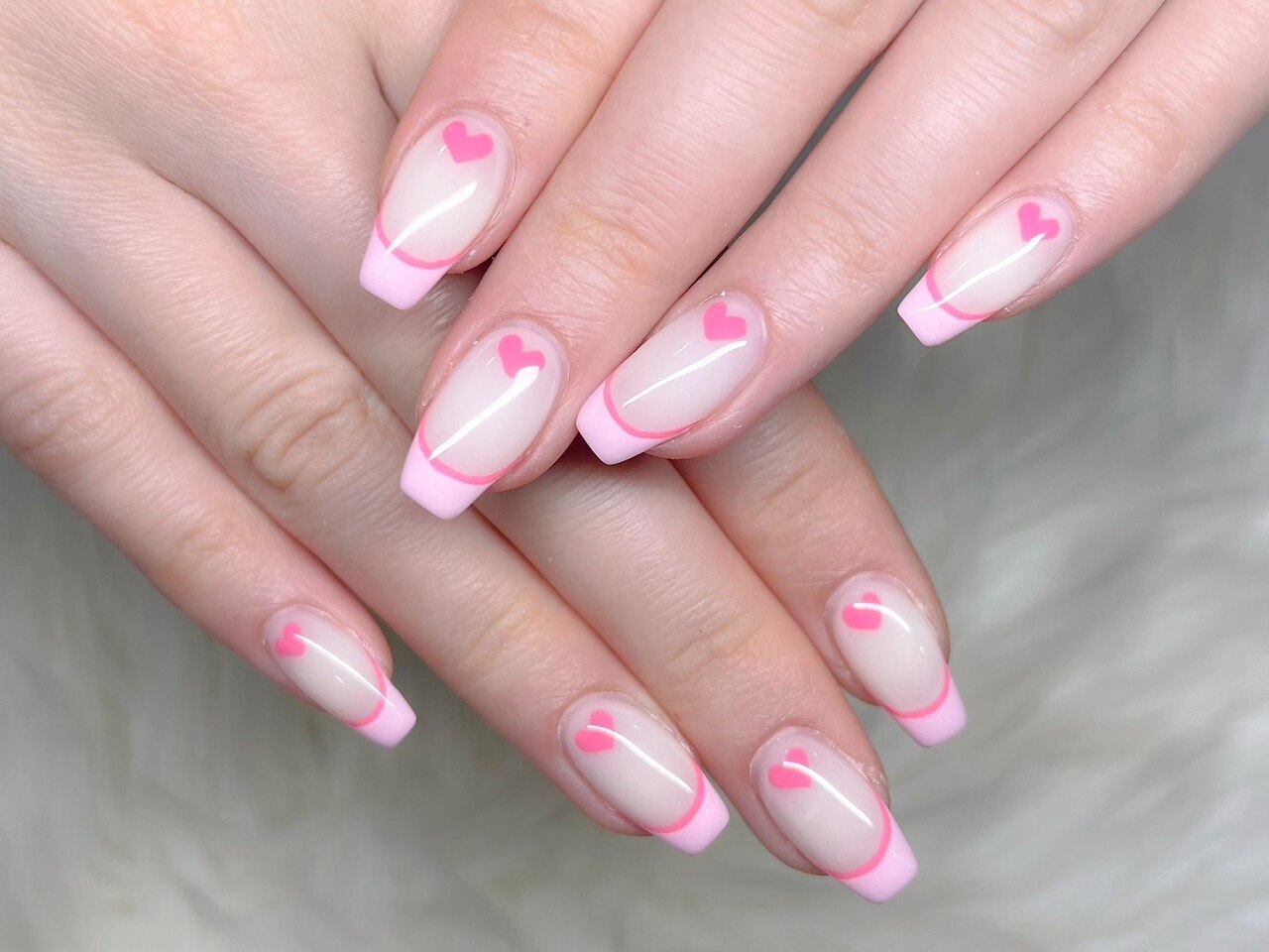 フレンチネイル ジェル◇囲みフレンチネイル：PG009795994｜ローブセカンド(L