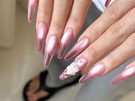 ロングネイル クリアピンク