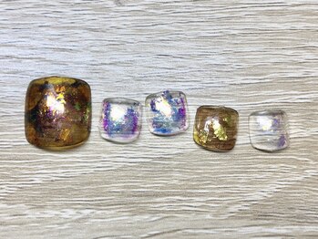 ネイルサロンアンドスクール ミュー(Nail Salon & school mieux)/《FOOTの季節♪》べっ甲ネイル