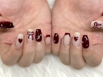 ルーチェ バイ ビアンカ 渋谷店(luce by Bianca)/リボンハートネイル♪