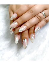 クリアー(clear)/オーロラシェルホワイトネイル