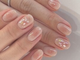 くすみピンク/チークネイル