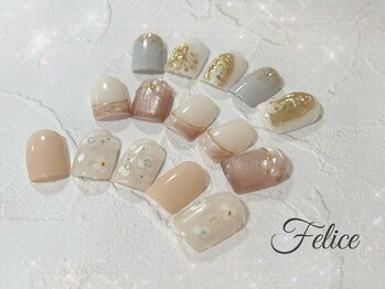 フェリーチェビューティー 大宮西口店(felice BEAUTY)の写真/ワンホンネイルを定額で！シンプルマグとリボンの組み合わせが可愛い♪