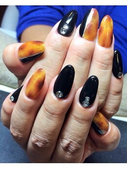 べっ甲柄×ブラックnail☆