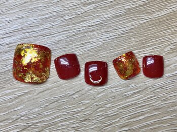 ネイルサロンアンドスクール ミュー(Nail Salon & school mieux)/《FOOTの季節♪》オーロラネイル