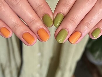 オレンジ×グリーン