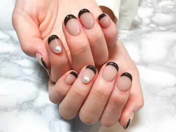 プルメリア(Plumeria)/【ハンド】秋色フレンチ×パール