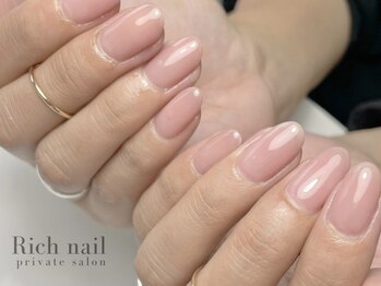 リッチネイル(Rich nail)の写真/＜カラバリ豊富＞ちゅるんとした艶感にうっとり♪プライベートサロンでゆったり施術を受けられる◎無料P有