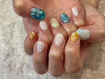 ガーデン ヘア&エステ&ネイル Garden/シロップカラー海ネイル